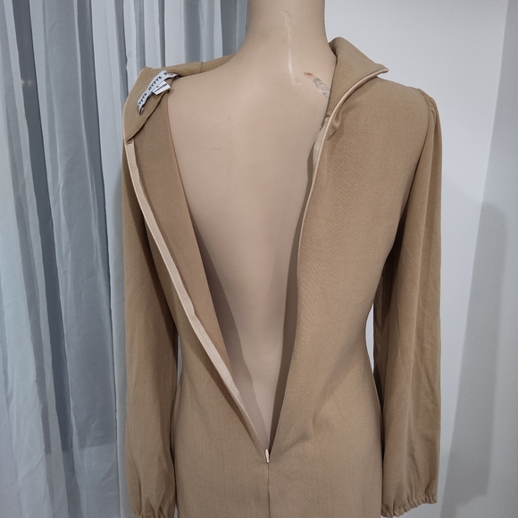 Tan Ribbed Long Sleeve Dress Size Medium - Picture 5 of 5